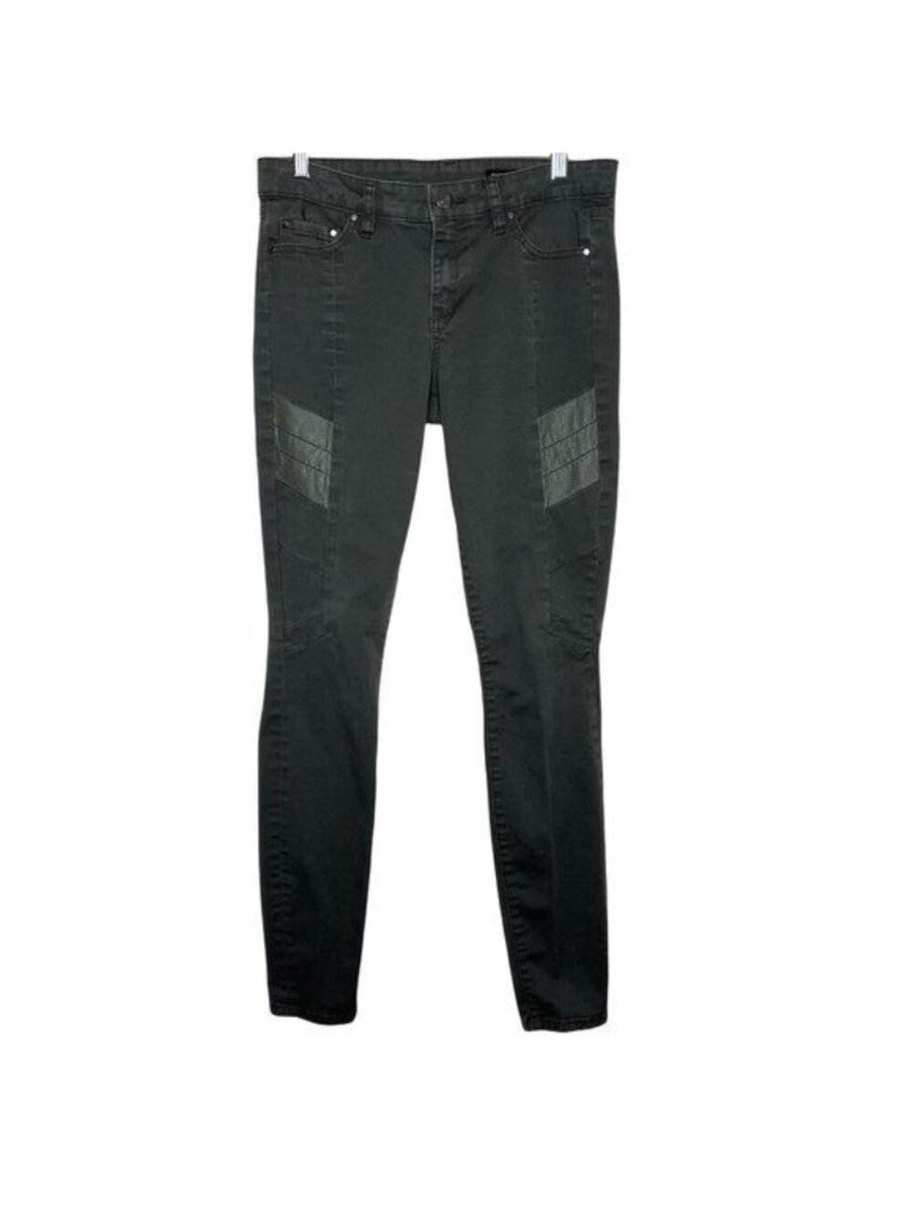 Club Monaco Womens Size 6 Moto Skinny Jeans Green Stretch Mid Rise